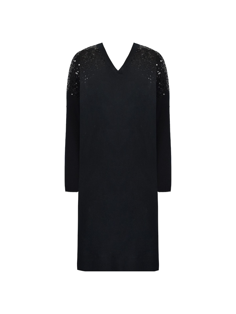 Live Unlimited Black Knit Sequin Dress - Image 4 of 4