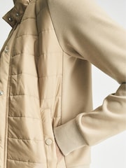 Reiss Neutral Jada Jersey Hybrid Jacket - Image 4 of 5