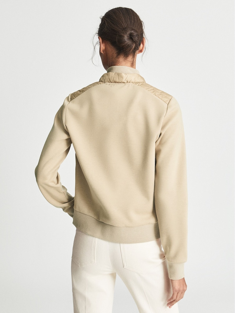 Reiss Neutral Jada Jersey Hybrid Jacket - Image 5 of 5
