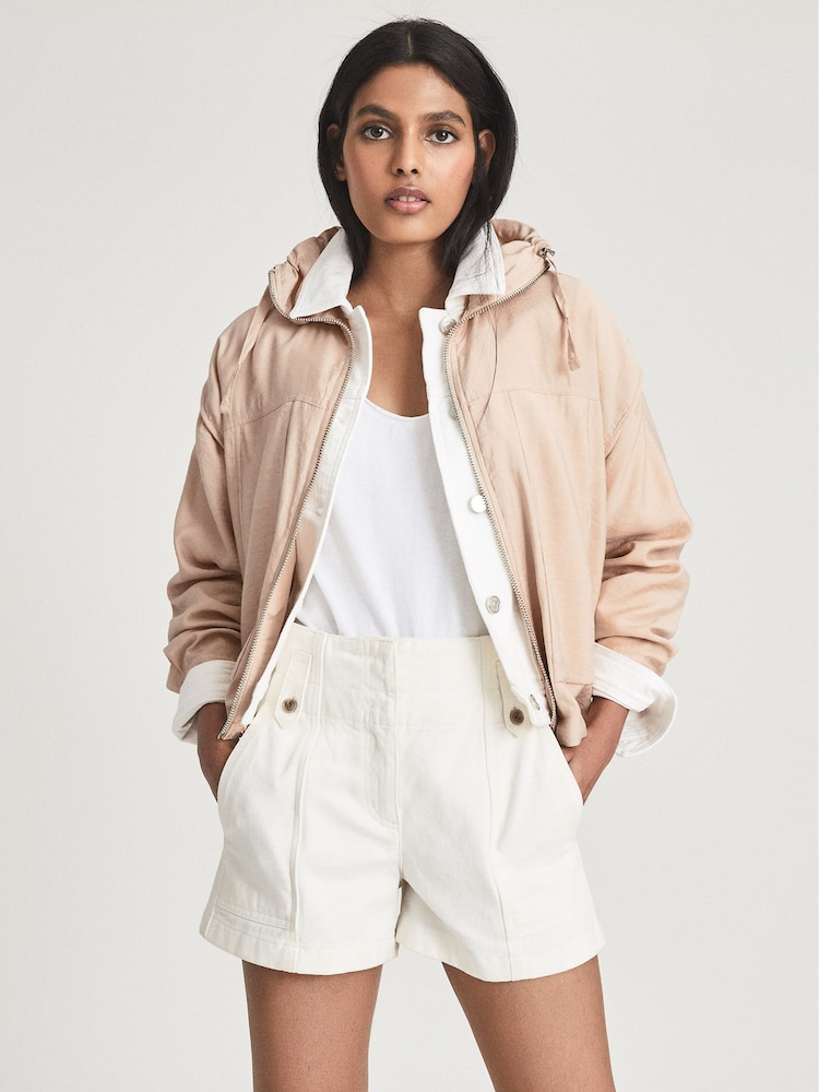 Reiss Pink Tomy Lightweight Bomber Jacket - Image 1 of 5