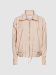Reiss Pink Tomy Lightweight Bomber Jacket - Image 2 of 5