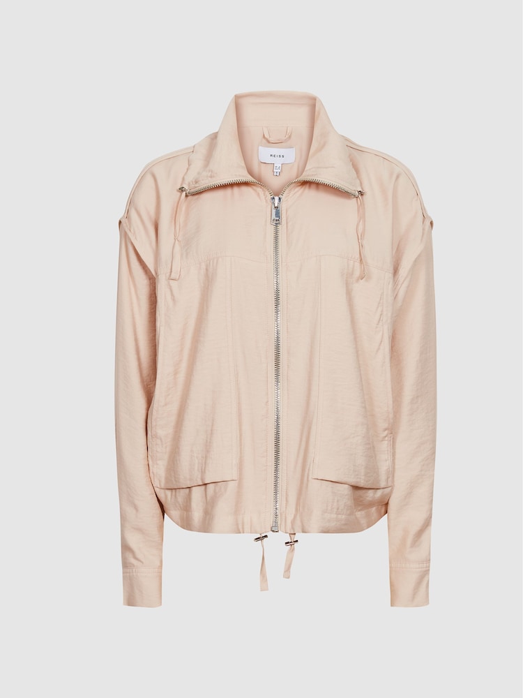 Reiss Pink Tomy Lightweight Bomber Jacket - Image 2 of 5