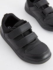 Black Strap Touch Fasten Wide Fit (G) Double Strap Touch Fastening School Trainers - Image 8 of 10