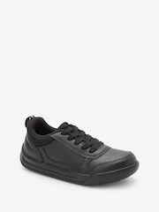 Black Wide Fit (G) Lace-Up School Trainers - Image 3 of 10