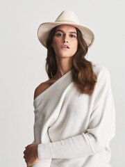 Reiss Ivory Wool Fedora Hat - Image 1 of 5