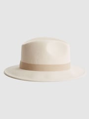 Reiss Ivory Wool Fedora Hat - Image 2 of 5