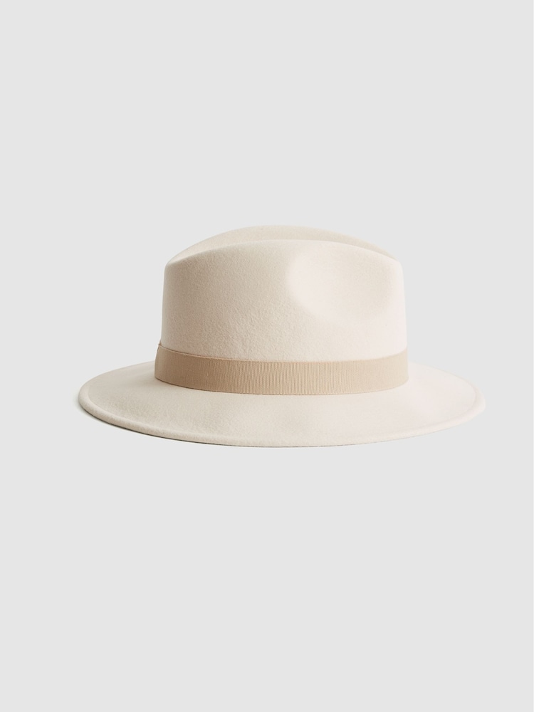 Reiss Ivory Wool Fedora Hat - Image 5 of 5