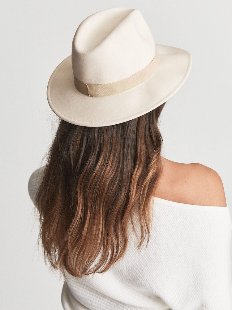 Reiss Ivory Wool Fedora Hat - Image 5 of 5 Reiss Ivory Wool Fedora Hat - Image 5 of 5