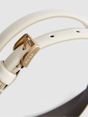 Reiss Off White Molly Mini Leather Belt - Image 3 of 4