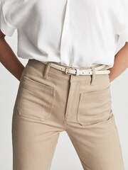 Reiss Off White Molly Mini Leather Belt - Image 4 of 4