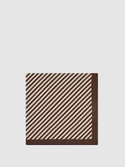 Reiss Brown Arles Striped Seersucker Pocket Square - Image 1 of 2
