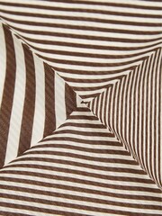 Reiss Brown Arles Striped Seersucker Pocket Square - Image 2 of 2