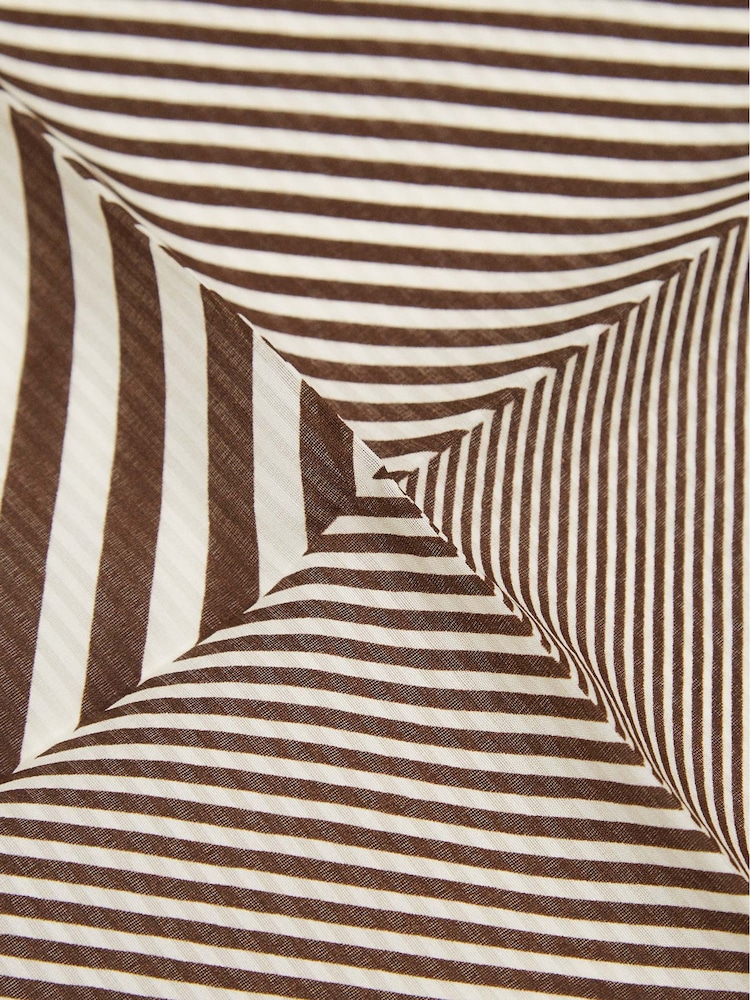 Reiss Brown Arles Striped Seersucker Pocket Square - Image 2 of 2