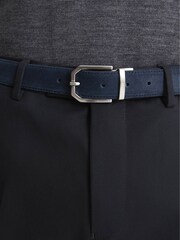 Reiss Navy Aldwych Reversible Leather & Suede Belt - Image 4 of 6