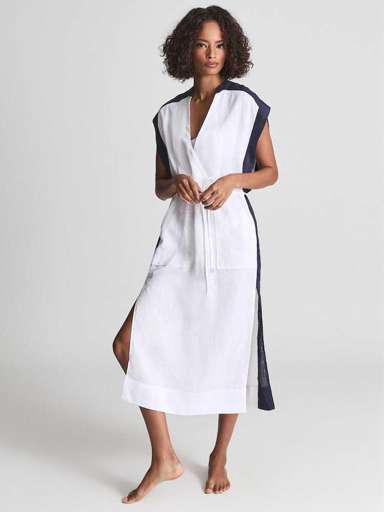Reiss Ivory Asher Colourblock Kaftan - Image 1 of 5
