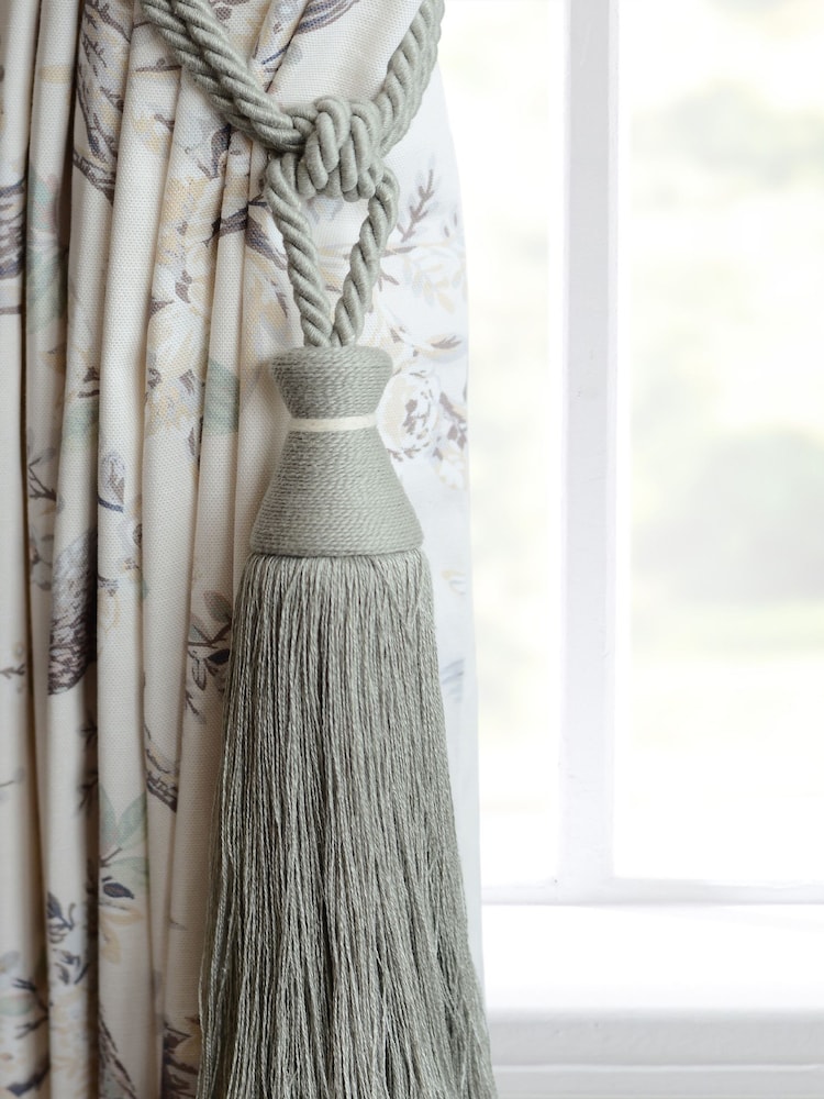 Laura Ashley Pale Grey Green Rhiannon Curtain Tieback - Image 1 of 3