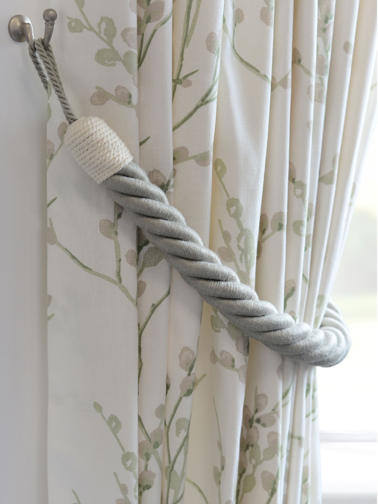 Laura Ashley Pale Grey Green Rhiannon Rope Curtain Tieback - Image 1 of 3 Laura Ashley Pale Grey Green Rhiannon Rope Curtain Tieback - Image 1 of 3