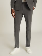 Reiss Charcoal Monument Moleskin Tailored Trousers - Image 3 of 5