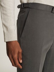Reiss Charcoal Monument Moleskin Tailored Trousers - Image 4 of 5