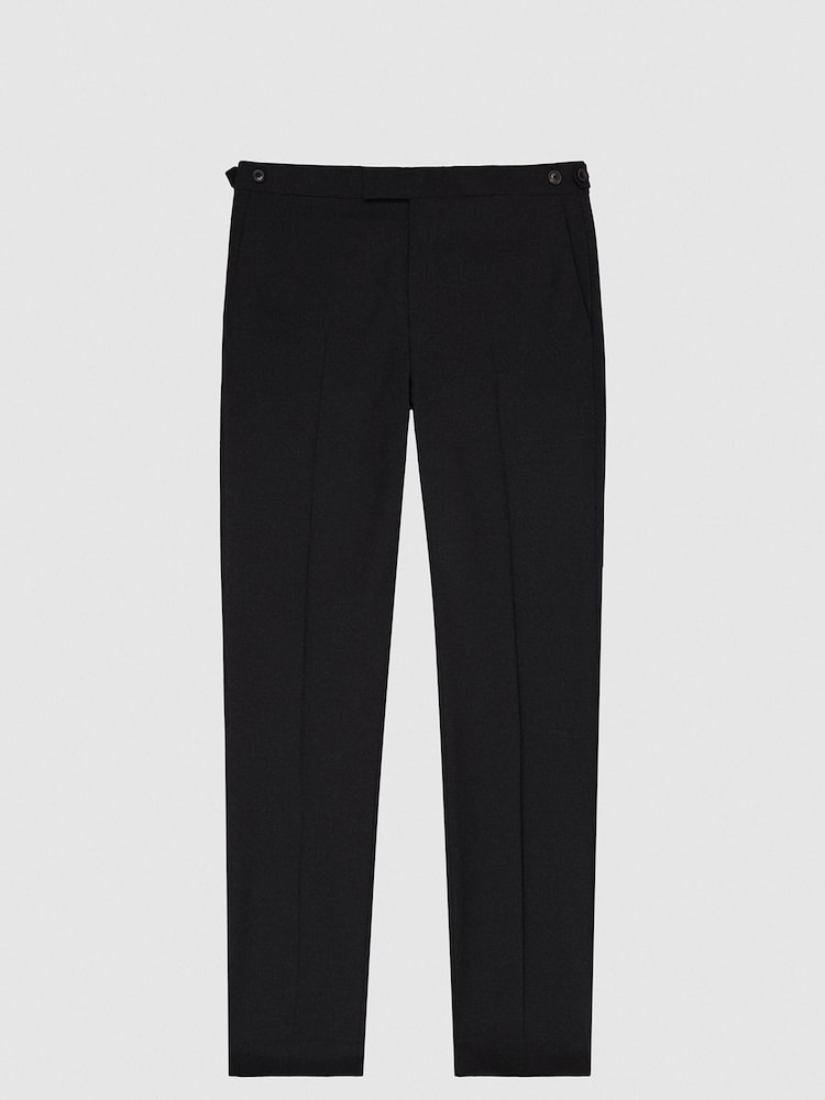 Reiss Black Modern Fit Travel Trousers - Image 2 of 4