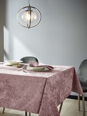 Catherine Lansfield Blush Pink Crushed Velvet Table Cloth - Image 1 of 2