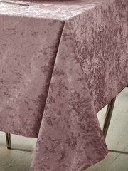 Catherine Lansfield Blush Pink Crushed Velvet Table Cloth - Image 2 of 2