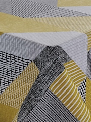 Catherine Lansfield Ochre Yellow Larsson Geo 100% Cotton Table Cloth - Image 2 of 2