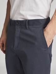 Reiss Airforce Blue Pitch Sl Washed Slim Fit Chinos - Image 3 of 5