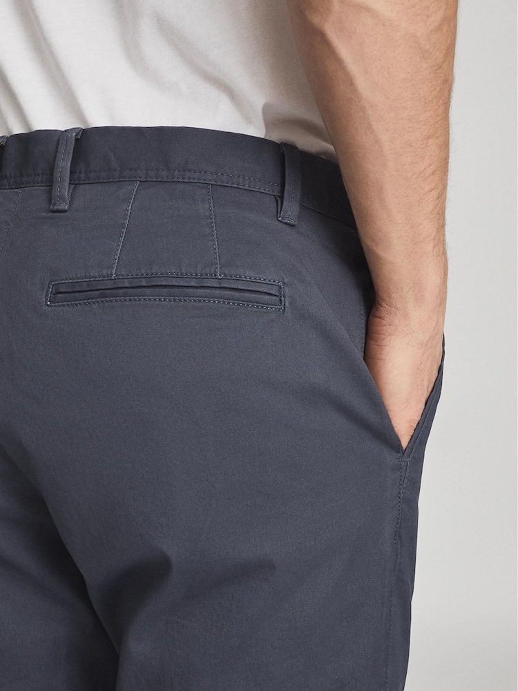 Reiss Airforce Blue Pitch Sl Washed Slim Fit Chinos - Image 5 of 5