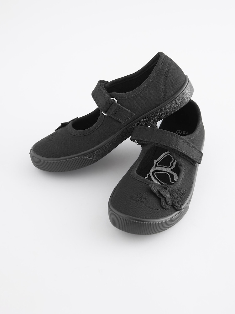 črna - Šolski čevlji Plimsoll z vezenino metulja - Slika 1 iz 11 črna - Šolski čevlji Plimsoll z vezenino metulja - Slika 1 iz 11