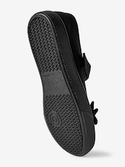 Black Wide Fit (G) Butterfly Embroidered School Plimsoll Shoes - Image 7 of 11