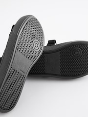 Black Wide Fit (G) Butterfly Embroidered School Plimsoll Shoes - Image 8 of 11