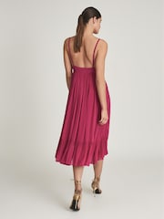 Reiss Pink Marie Striped Midi Dress - Image 5 of 6