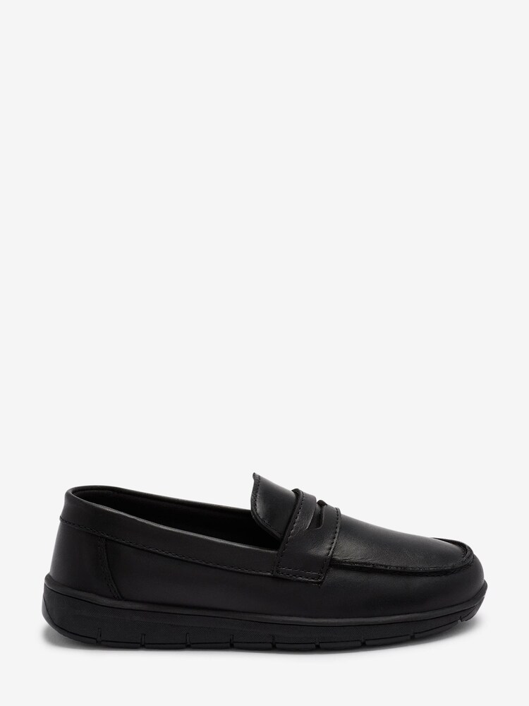Schwarz - Schul-Pennyloafer aus Leder - Bild 1 von 4