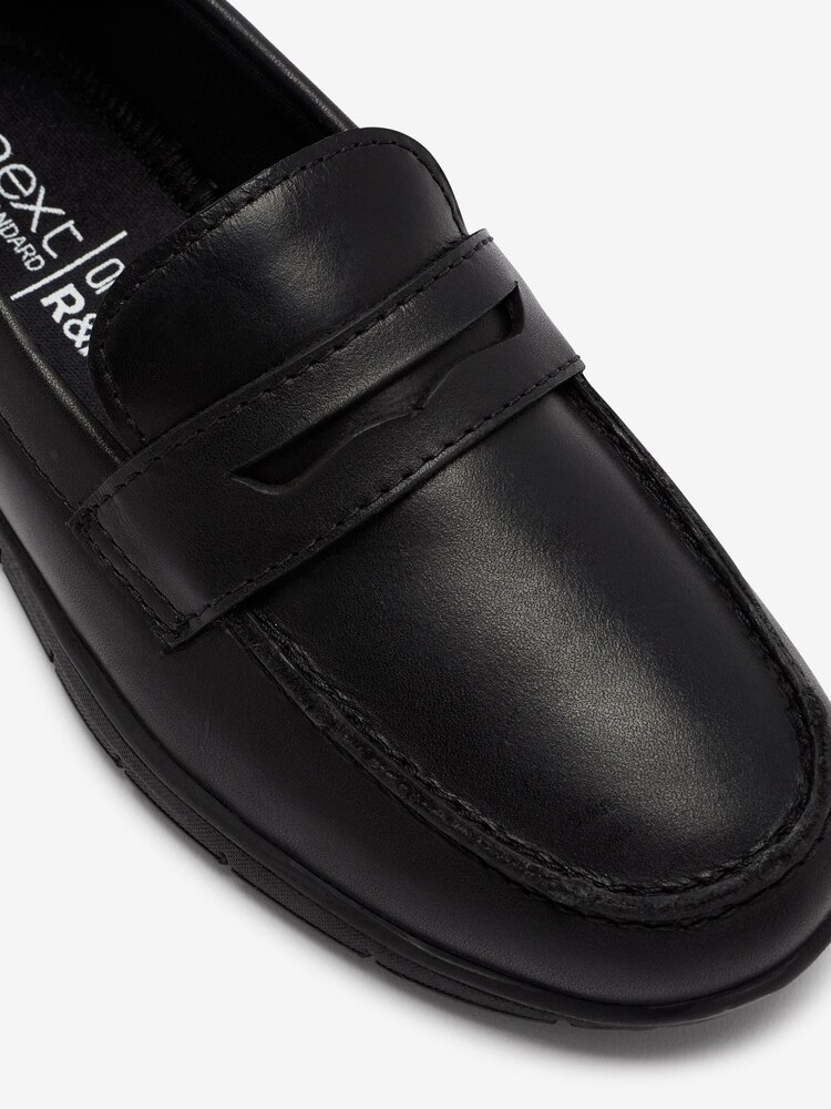 Schwarz - Schul-Pennyloafer aus Leder - Bild 4 von 4