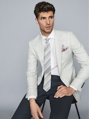Reiss White Ruban Linen Regular Fit Shirt - Image 3 of 6