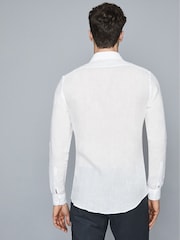 Reiss White Ruban Linen Regular Fit Shirt - Image 4 of 6