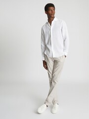 Reiss White Ruban Linen Regular Fit Shirt - Image 6 of 6
