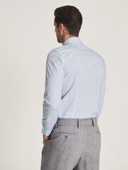 Reiss Blue Cotton Stretch Poplin Slim Fit Shirt - Image 5 of 6