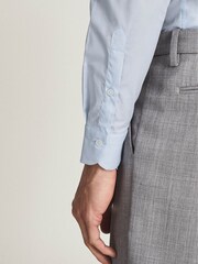 Reiss Blue Cotton Stretch Poplin Slim Fit Shirt - Image 6 of 6