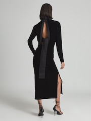 Reiss Martha High Neck Velvet Dress - Image 4 of 5
