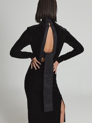 Reiss Martha High Neck Velvet Dress - Image 5 of 5