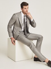 Reiss White Cotton Satin Stretch Slim Fit Shirt - Image 3 of 7