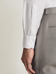Reiss White Cotton Satin Stretch Slim Fit Shirt - Image 4 of 7
