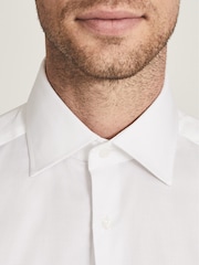 Reiss White Cotton Satin Stretch Slim Fit Shirt - Image 6 of 7
