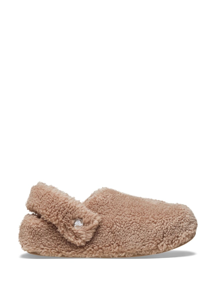 Crocs Brown Light Pink Classic Cozzzy Fleece Slippers - Image 1 of 7