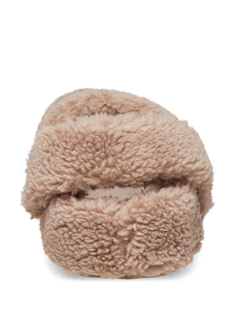 Crocs Brown Light Pink Classic Cozzzy Fleece Slippers - Image 2 of 7