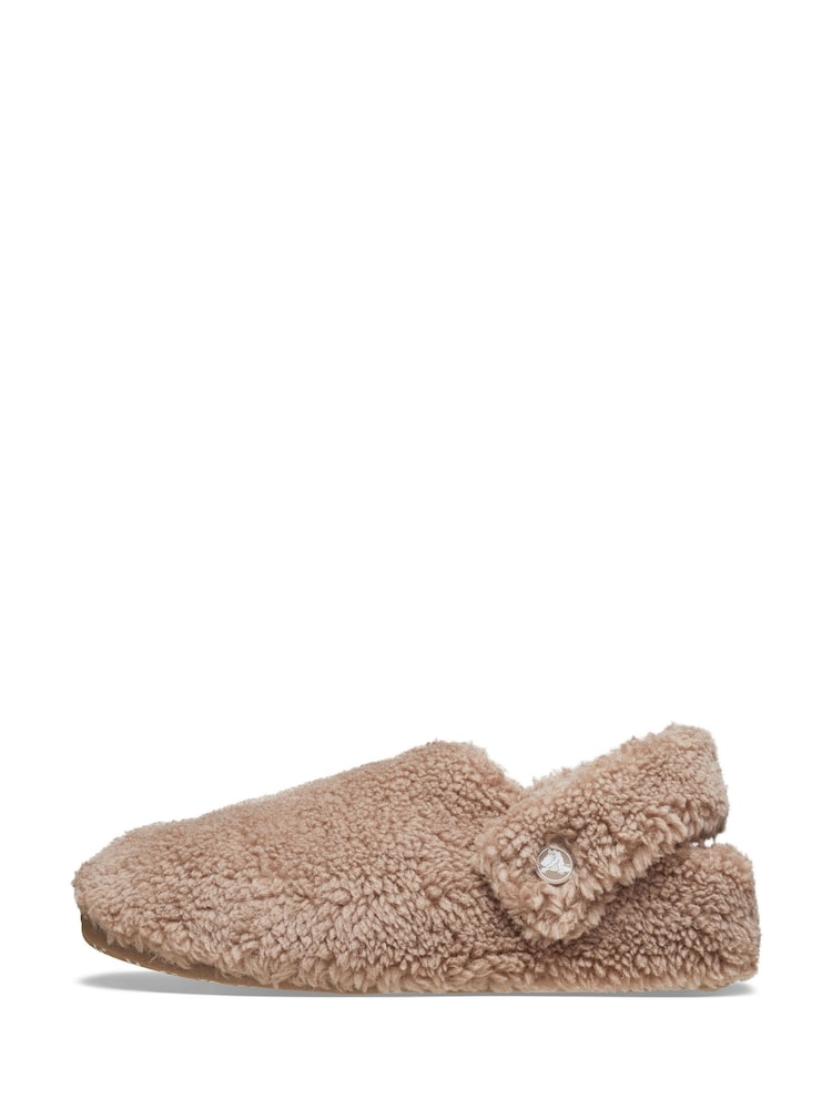 Ruskea - Crocs Light Vaaleanpunainen Classic Cozzzy Fleece Tossut - Image 4 of 7