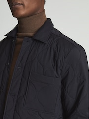 Reiss Navy Tarrant Quilted Overshirt - Image 4 of 6