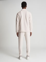 Reiss Off-White Gabe Garment Dye Zip Neck Polo - Image 5 of 6